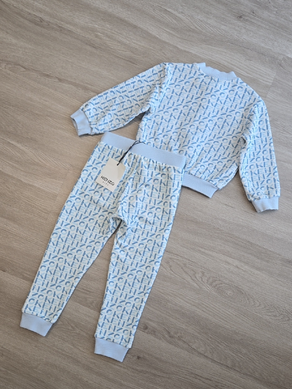 Kenzo Kids Pale Blue Logo-Print Sweatjacket And Joggers Set, Size 4y - Picture 2 of 5